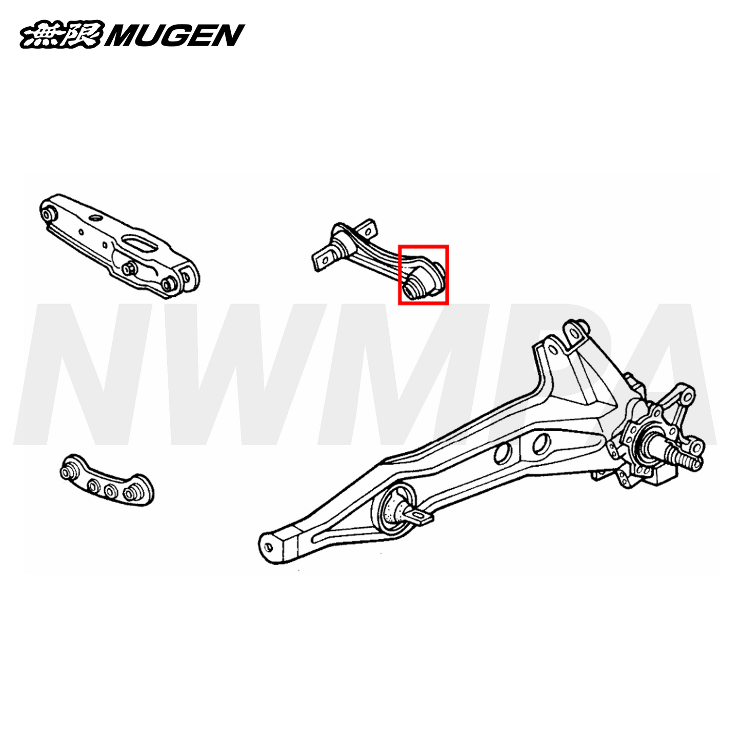 MUGEN BUSH SET, REAR UPPER ARM OUTER - 2 PIECE SET - 94-01 INTEGRA GSR & TYPE R