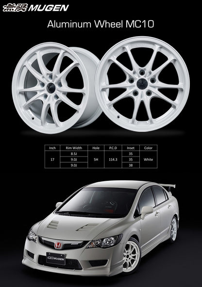 MUGEN MC10 WHEEL - 17 INCH, WHITE, ALUMINIUM